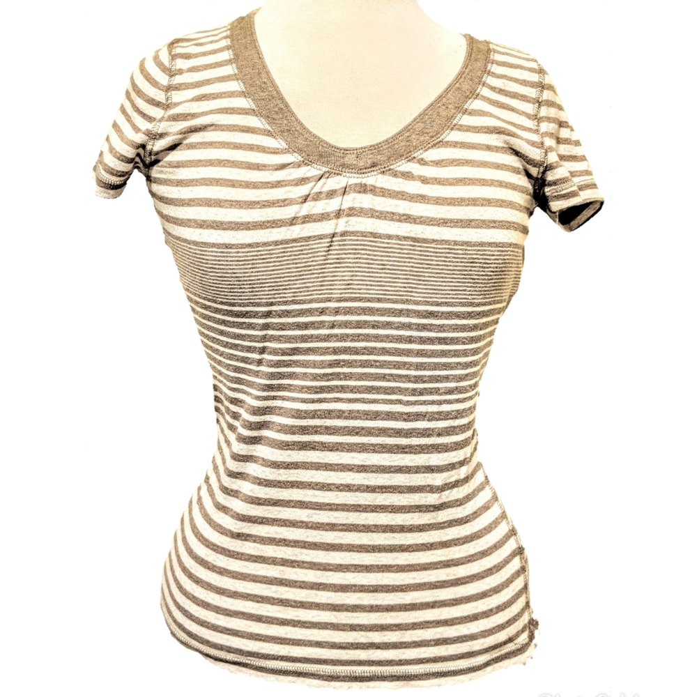 3/$15 SONOMA Stripped beige shirt (small)